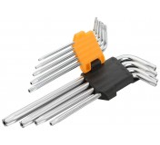 Набор Г-образных Torx, T10H-T50H, удлиненные, с отверстием, 9 предметов TOLSEN TT20056
