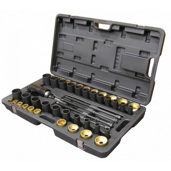 Набор оправок для монтажа и демонтажа сайлентблоков, гидравлический, кейс, 49 предметов МАСТАК 110-2 110-20049C