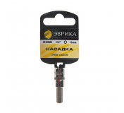 Насадка ER-93504H 1/4" DR 6-гранная 6мм (с держателем) ЭВРИКА 1/240