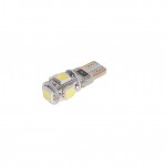 Автолампа T10W (W2,1x9,5d) 5 SMD 5050 WHITE 6000K с блокиратором ошибок CANbus 100лм   12V MEGAPOWER /10 /100 M-70214W