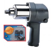 пневмогайковерт 1/2, 881 нм, в комплекте 3 торцевые головки kingtony p33411-050b