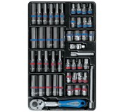 Набор торцевых головок 1/4 с принадлежностями, ложемент, 48 предметов KING TONY 9-2548CR