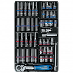 Набор торцевых головок 1/4 с принадлежностями, ложемент, 48 предметов KING TONY 9-2548CR