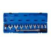 Динамометрический ключ серии FIT, 14х18 мм с набором рожковых насадок 13-30 мм, 20-100 Нм, кейс KING TONY 345201D11MR