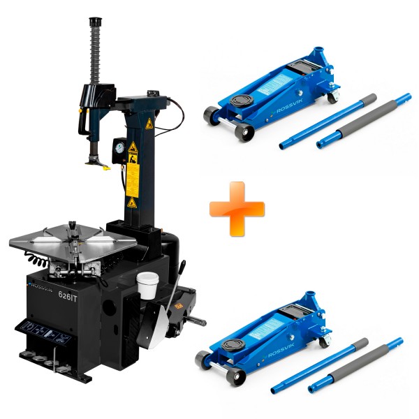 Комплект: Станок шиномонтажный + 2 домкрата подкатных 3т V-626IT-380/7016+2*TH33007