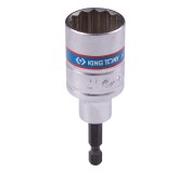 Головка для шуруповерта двенадцатигранная 1/4, 21 мм, L = 80 мм KING TONY 76B821M