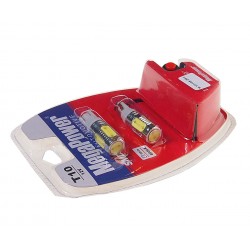 Автолампа T10W (W2,1x9,5d) 4 SMD MEGA WHITE  блистер с тестером (2 шт) 6000K 300лм   12V MEGAPOWER /1 /25