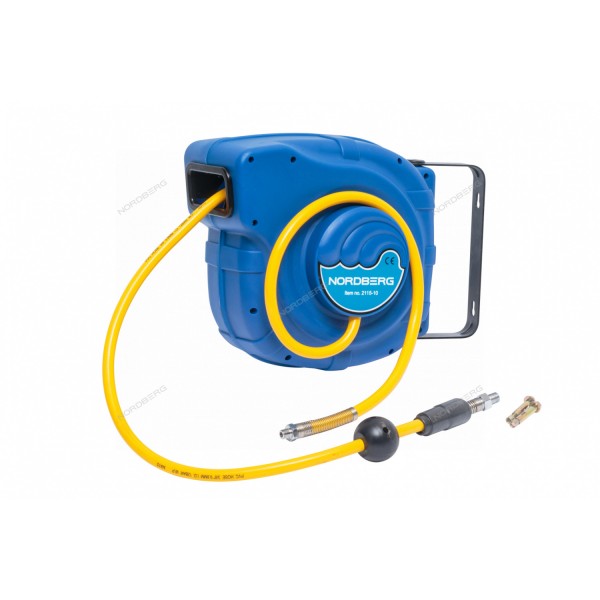Шланг воздушный на катушке ПВХ диам. 10x16мм 14+1 м (15 м) NORDBERG 2115-10