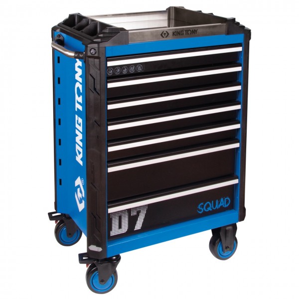 Тележка инструментальная, 7 выдвижных ящиков, SQUAD KING TONY 87SQ31-7B-BK