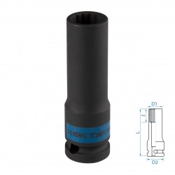 Головка торцевая ударная глубокая двенадцатигранная 1/2, 14 мм KING TONY 443014M