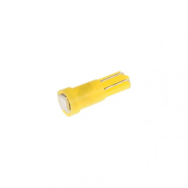 Автолампа T5 (W2*4.6d) 1 SMD 3528  YELLOW 8лм   12V MEGAPOWER /10 /100 M-50113Y