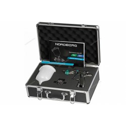 Краскопульт HVLP с верхним бачком, сопло 1,3 мм, алюминиевый кейс NORDBERG NP7015