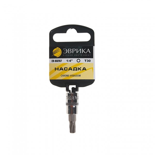 Насадка  1/4" DR торкс T30 (с держателем) ЭВРИКА 1/240 ER-93207H
