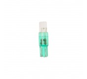 Автолампа T5 (W2*4.6d) 1 LED FLAT GREEN 5лм   12V MEGAPOWER /10 /100