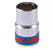 Головка торцевая стандартная шестигранная 1/2, 9/16, дюймовая KING TONY 433518S