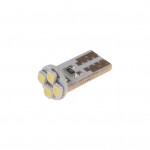 Автолампа T10W (W2,1x9,5d) 4 SMD 3528WHITE 6000K 72лм   12V MEGAPOWER /10 /100 M-10513W