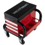 Табурет механика с 3 инструментальными ящиками, г/п 110 кг WDK-86032