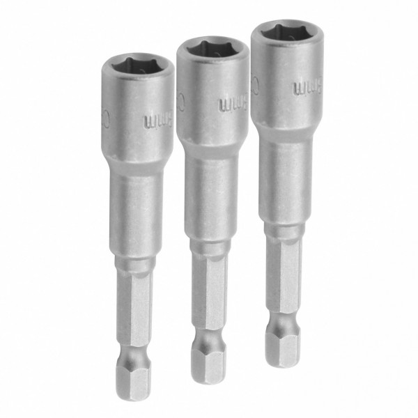 Набор головок для шуруповерта шестигранных 1/4, 10 мм, 65 мм, магнитных, 3 предмета TOLSEN TT77845