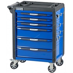 Тележка инструментальная, 6 выдвижных ящиков, с системой защиты от опрокидывания, синяя NORDBERG T6P(B)