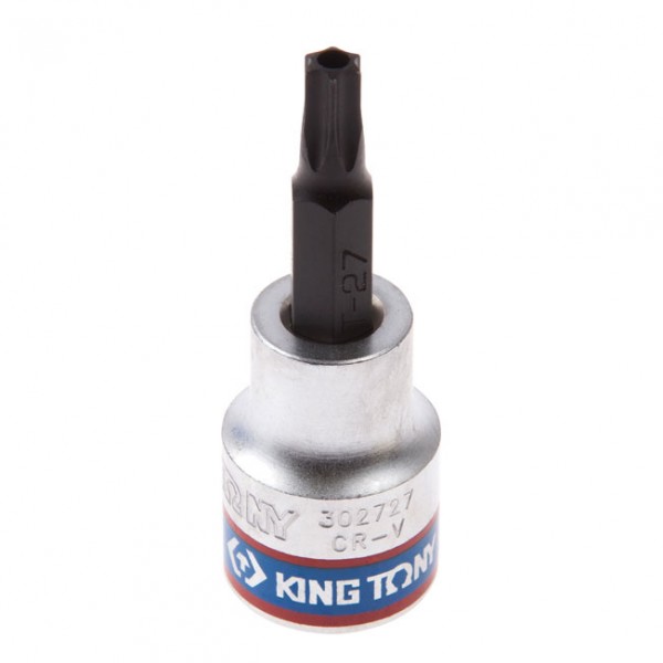 Насадка (бита) торцевая 3/8, Torx, T27, L = 50 мм, с отверстием KING TONY 302727