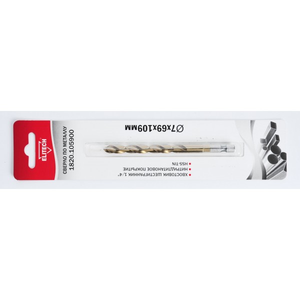 Сверло 7х109 HSS-G+TiN HEX1/4' 1820.105900 193836