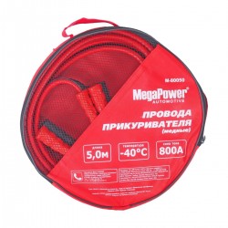 Провода для прикуривания M-80050 800A 5м (медь, морозостойкие) в сумке MEGAPOWER /1/10