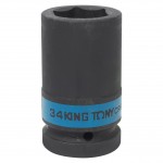 Головка торцевая ударная глубокая шестигранная 1, 34 мм KING TONY 843534M
