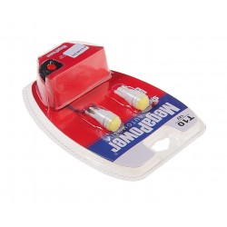 Автолампа T10W (W2,1x9,5d) CERAMIC 1 SMD WHITE  блистер с тестером (2 шт) 6000K 55лм   12V MEGAPOWER /1 /25