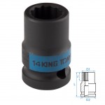 Головка торцевая ударная двенадцатигранная 1/2, 14 мм KING TONY 453014M