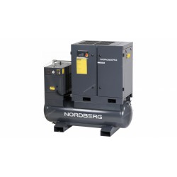 Компрессор винтовой, 11 кВт, 10 бар, 1550 л/мин, ресивер 410 л, с частотным преобраз., осушитель NORDBERG NCF15RD