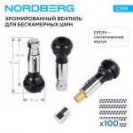 Вентиль для бескамерных шин хромированный, 100 шт. NORDBERG TR414C