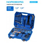 Набор инструментов, 100 предметов, 1/2, 1/4 NORDBERG 2496100C