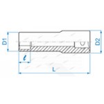 KINGTONY ГОЛОВКА TORX  торцевая E-стандарт 1/2 Е24 L=77мм 427524M