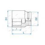 Головка торцевая ударная глубокая шестигранная 1, 48 мм king tony 843548m
