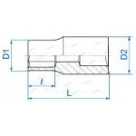 Торцевая головка  TORX E-стандарт 1/4 Е6 KING TONY 237506M