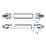 Насадка (бита)  Phillips двухсторонняя 1/4 L=100мм PH2 KING TONY 151002P