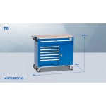 Тележка инструментальная, 7 выдвижных ящиков NORDBERG T8