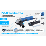 Угловая шлифмашина с регулировкой оборотов, 125 мм, 1020 Вт NORDBERG NE210