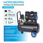 Компрессор безмасляный 220 В, ресивер 18 л, 170 л/мин NORDBERG NCEO10/170