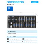 Набор бит в ложементе, 52 предмета NORDBERG 308052T