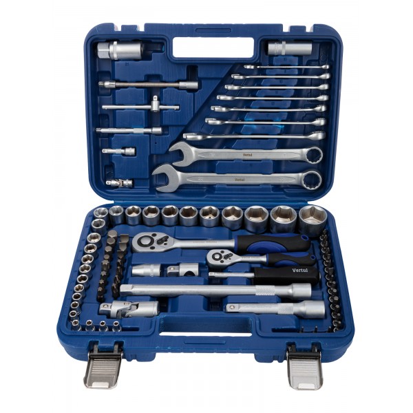 Набор инструментов Vertul 82 предмета 1/4″, 1/2″ VR082