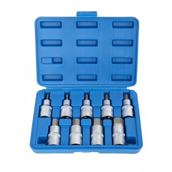 Набор головок 1/2″ со вставкой шестигранной, длина 55 мм, 9 пр. VR50193