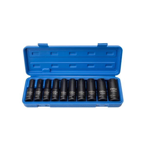 Набор ударных головок удлиненных 1/2″ 10 пр. 10-24 мм VR84210