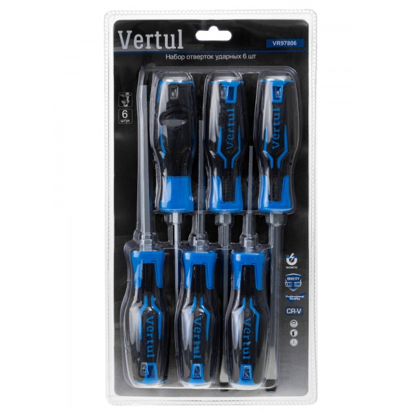 Набор отверток ударных 6 шт Vertul VR97806