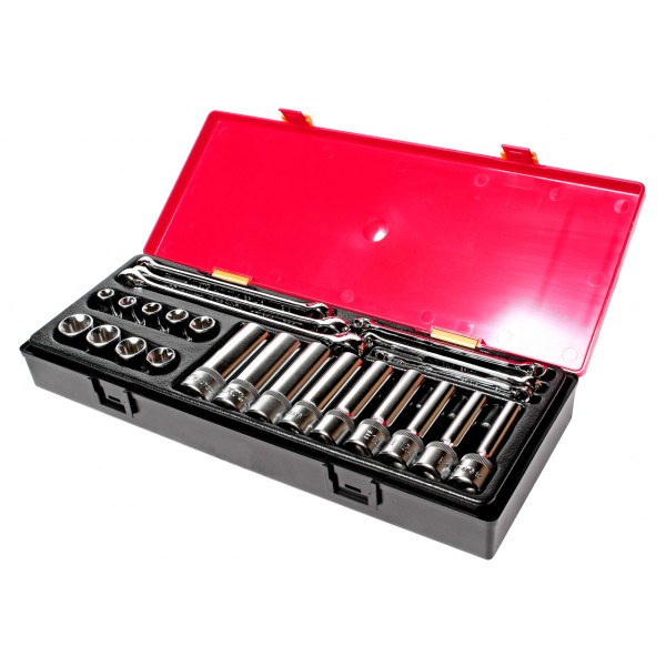 Набор инструментов 24 предмета TORX (ключи E6-E24, головки E10-E24) в кейсе JTC JTC-K4241