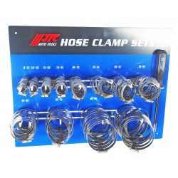 Хомут ленточный ZN12-ZN90 червячный (нержавеющая сталь) с гибким воротком 7мм (стенд) 120шт. JTC