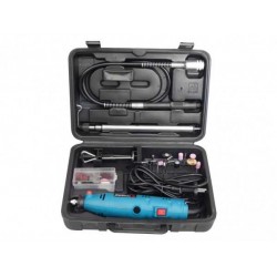 Гравировальная машинка электрическая Forsage electro GM10-150E с набором аксессуаров, 220V, 150W, цанга 2.4-3.2мм, 8000-30000об/мин (в кейсе)