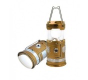 F-RF-D017(gold) Forsage Фонарь трансформер  светодиодный аккумуляторный Gold (1 LED+6 LED, зарядка 220V + солнечная батарея)