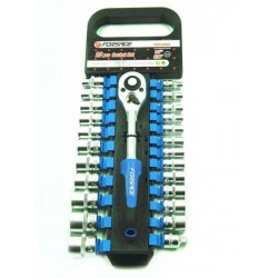 Forsage 025-9 MSA 1/4" & 3/8" Набор инструментов  в пластиковом держателе 25 предметов (12гр.)(4-19мм)