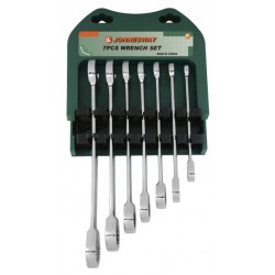 JONNESWAY W45107S Набор ключей комбинированных трещоточных 10-19 мм, 7 предметов